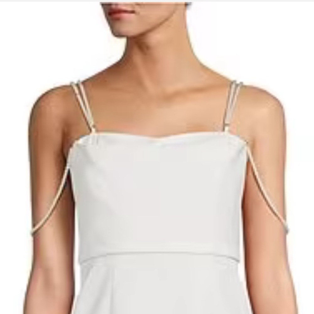ANTONIO MELANI White Midi Slip Dress with Delicate Straps - Picture 3 of 13